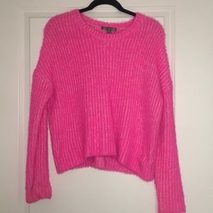 Hot Pink Knit Sweater, Good Luck Gem size Small.